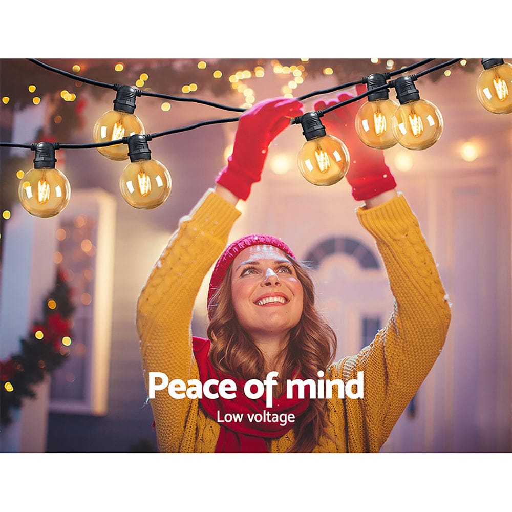 Jingle Jollys Occasions > Christmas > Outdoor Decorations & Lights Jingle Jollys 41m LED Festoon String Lights 40 Bulbs Kits Wedding Party Christmas G80