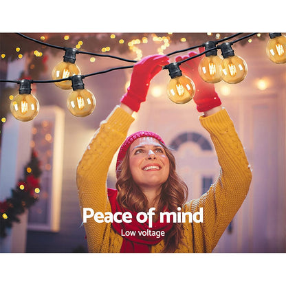 Jingle Jollys Occasions > Christmas > Outdoor Decorations & Lights Jingle Jollys 41m LED Festoon String Lights 40 Bulbs Kits Wedding Party Christmas G80