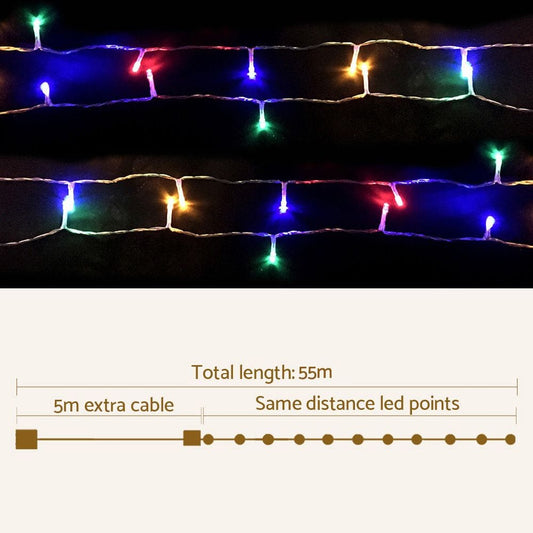 Jingle Jollys Occasions > Christmas > Outdoor Decorations & Lights Jingle Jollys 50M Christmas Lights String Light Xmas Decoration Multi Colour