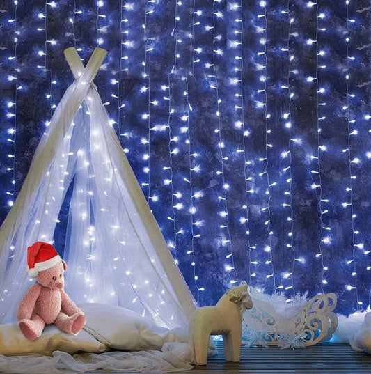 Jingle Jollys Occasions > Christmas > Outdoor Decorations & Lights Jingle Jollys 6X3M Christmas Lights Curtain Light Cool White 600 LED