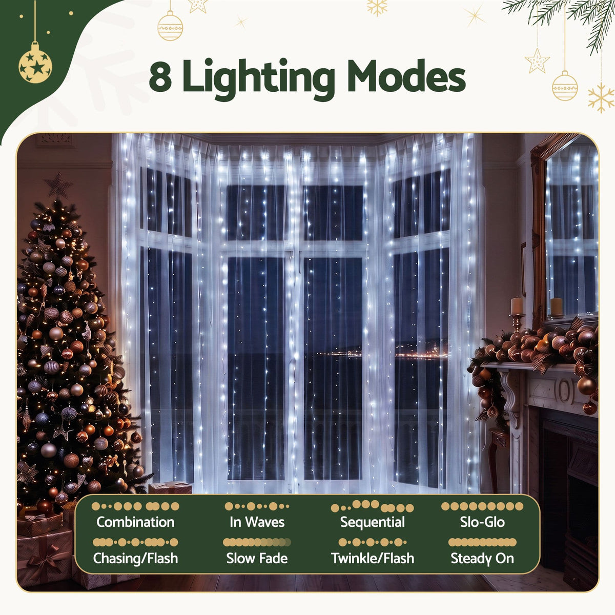 Jingle Jollys Occasions > Christmas > Outdoor Decorations & Lights Jingle Jollys 6X3M Christmas Lights Curtain Light Cool White 600 LED