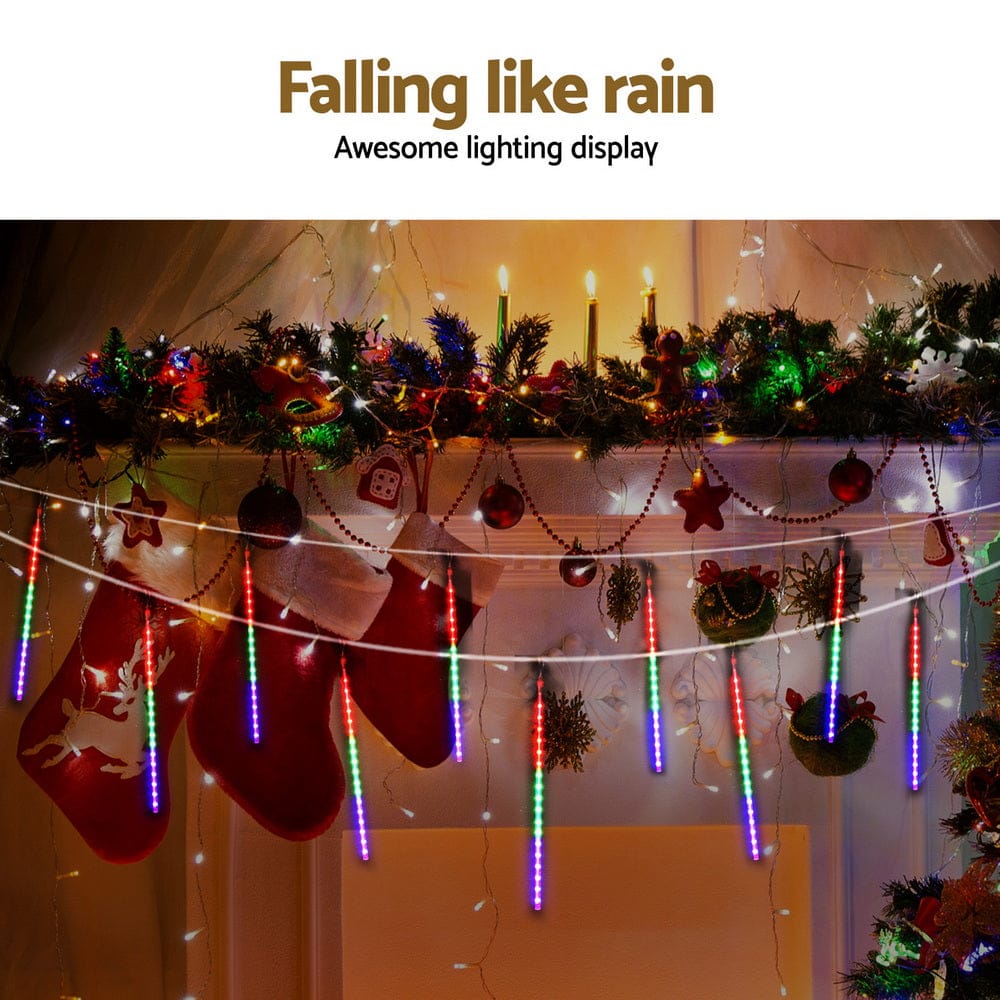 Jingle Jollys Occasions > Christmas > Outdoor Decorations & Lights Jingle Jollys 7M Christmas Lights Shower Light 288 LED Icicle Falling Metor