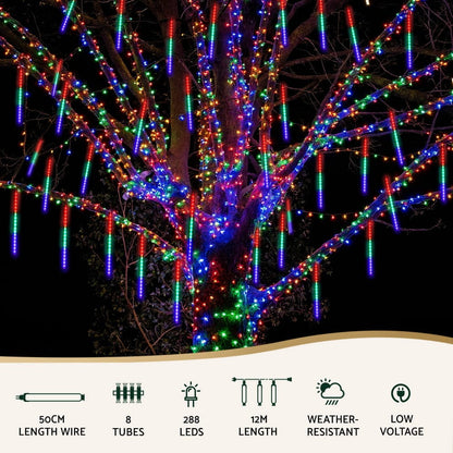 Jingle Jollys Occasions > Christmas > Outdoor Decorations & Lights Jingle Jollys 7M Christmas Lights Shower Light 288 LED Icicle Falling Metor