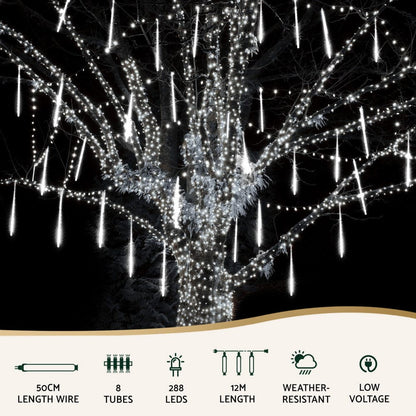 Jingle Jollys Occasions > Christmas > Outdoor Decorations & Lights Jingle Jollys 7M Christmas Lights Shower Light 288 LED Icicle Falling Metor