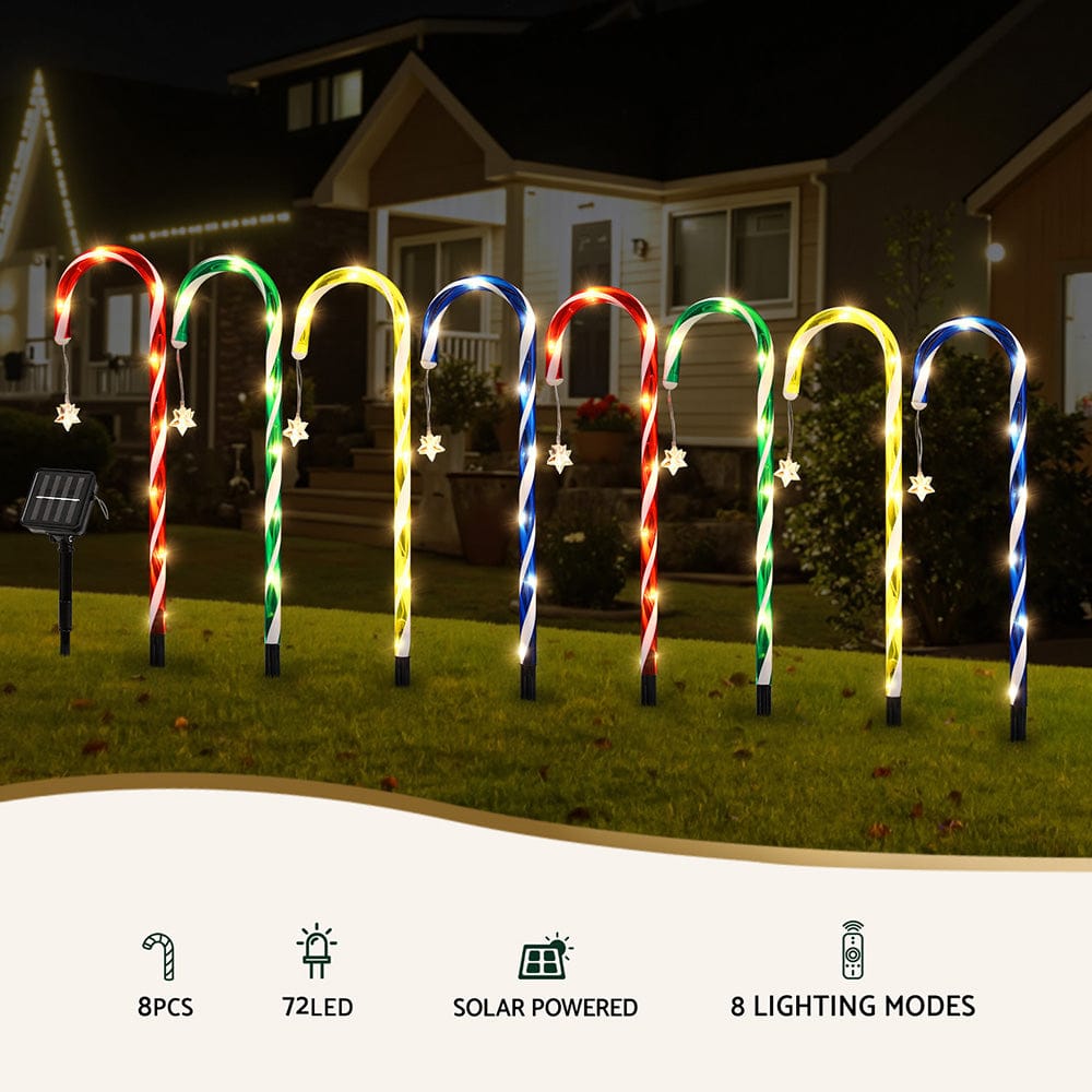 Jingle Jollys Occasions > Christmas > Outdoor Decorations & Lights Jingle Jollys 8 PCS Christmas Lights Path Ground Light Garden Decorations 72 LED