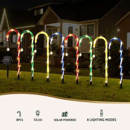 Jingle Jollys Occasions > Christmas > Outdoor Decorations & Lights Jingle Jollys 8 PCS Christmas Lights Path Ground Light Garden Decorations 72 LED