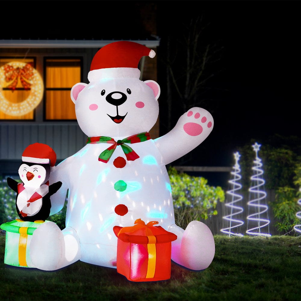 Jingle Jollys Occasions > Christmas > Outdoor Decorations & Lights Jingle Jollys Christmas Inflatable Bear 1.8M Height LED Outdoor Decorations Illuminated