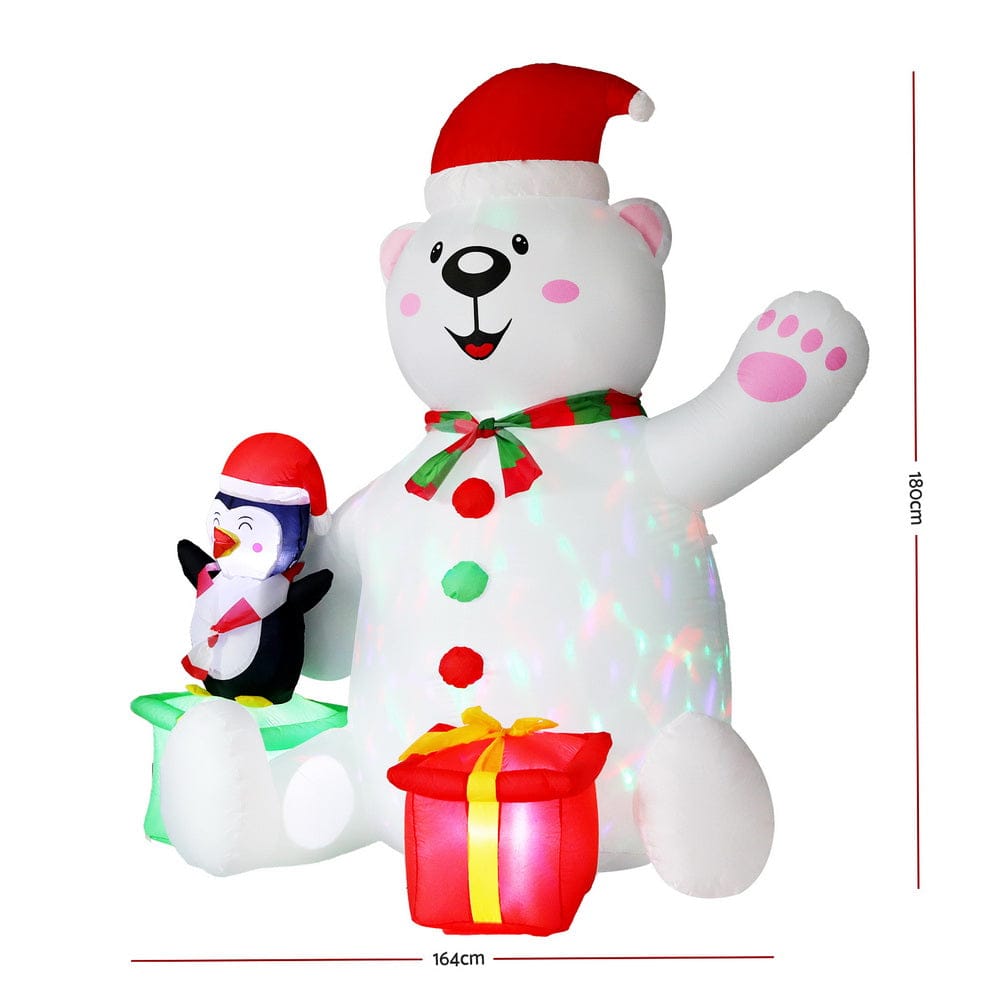 Jingle Jollys Occasions > Christmas > Outdoor Decorations & Lights Jingle Jollys Christmas Inflatable Bear 1.8M Height LED Outdoor Decorations Illuminated