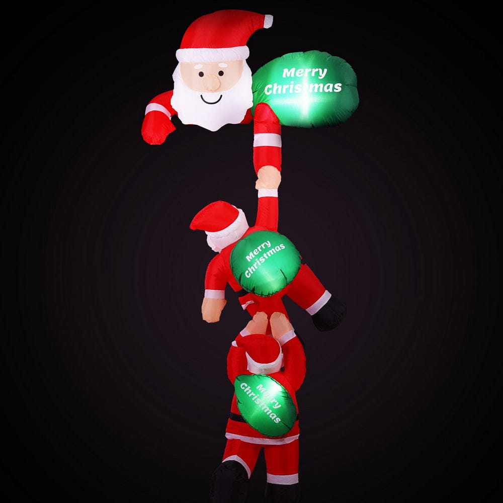 Jingle Jollys Occasions > Christmas > Outdoor Decorations & Lights Jingle Jollys Christmas Inflatable Climbing Santa 2.5M Height LED Decorations Illuminated