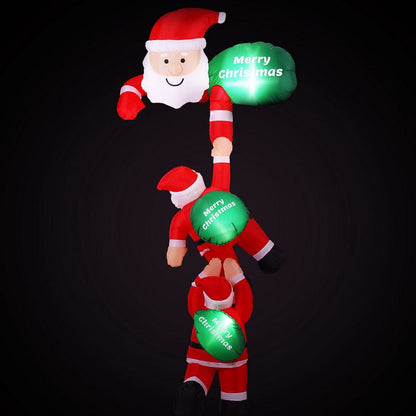 Jingle Jollys Occasions > Christmas > Outdoor Decorations & Lights Jingle Jollys Christmas Inflatable Climbing Santa 2.5M Height LED Decorations Illuminated