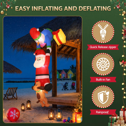 Jingle Jollys Occasions > Christmas > Outdoor Decorations & Lights Jingle Jollys Christmas Inflatable Climbing Santa 3.5M Height LED Decorations Illuminated