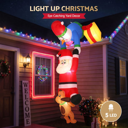 Jingle Jollys Occasions > Christmas > Outdoor Decorations & Lights Jingle Jollys Christmas Inflatable Climbing Santa 3.5M Height LED Decorations Illuminated