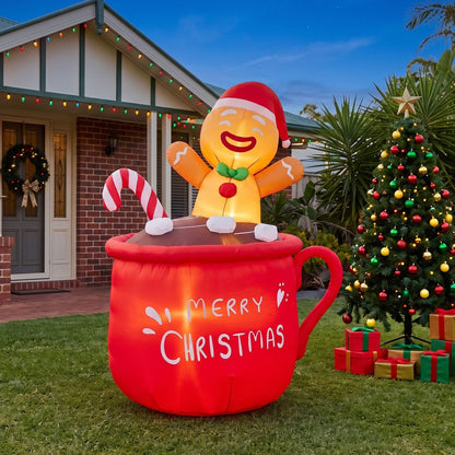Jingle Jollys Occasions > Christmas > Outdoor Decorations & Lights Jingle Jollys Christmas Inflatable Cup 1.8M Height LED Outdoor Decorations Illuminated