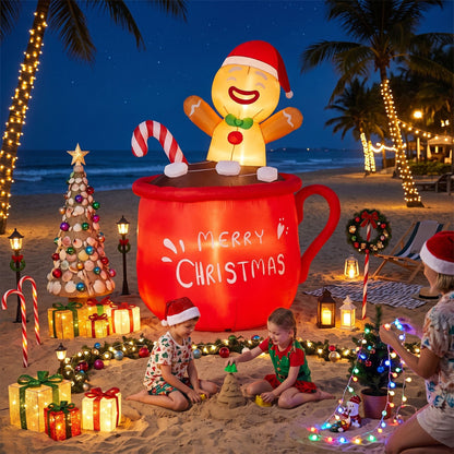 Jingle Jollys Occasions > Christmas > Outdoor Decorations & Lights Jingle Jollys Christmas Inflatable Cup 1.8M Height LED Outdoor Decorations Illuminated