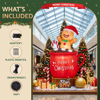 Jingle Jollys Occasions > Christmas > Outdoor Decorations & Lights Jingle Jollys Christmas Inflatable Cup 1.8M Height LED Outdoor Decorations Illuminated