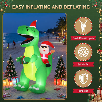Jingle Jollys Occasions > Christmas > Outdoor Decorations & Lights Jingle Jollys Christmas Inflatable Dinosaur 2.5M Illuminated Decorations