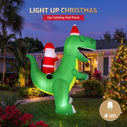 Jingle Jollys Occasions > Christmas > Outdoor Decorations & Lights Jingle Jollys Christmas Inflatable Dinosaur 2.5M Illuminated Decorations