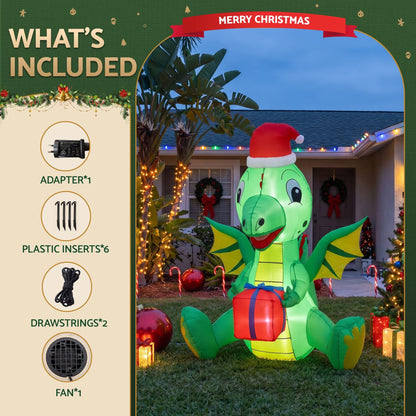 Jingle Jollys Occasions > Christmas > Outdoor Decorations & Lights Jingle Jollys Christmas Inflatable Dragon 1.8M Height LED Outdoor Decorations Illuminated