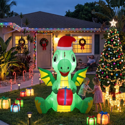 Jingle Jollys Occasions > Christmas > Outdoor Decorations & Lights Jingle Jollys Christmas Inflatable Dragon 1.8M Height LED Outdoor Decorations Illuminated