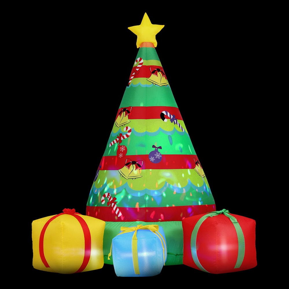 Jingle Jollys Occasions > Christmas > Outdoor Decorations & Lights Jingle Jollys Christmas Inflatable Gift Tree 2.2M Height Flashing Light Decorations Illuminated
