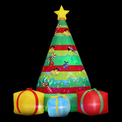 Jingle Jollys Occasions > Christmas > Outdoor Decorations & Lights Jingle Jollys Christmas Inflatable Gift Tree 2.2M Height Flashing Light Decorations Illuminated