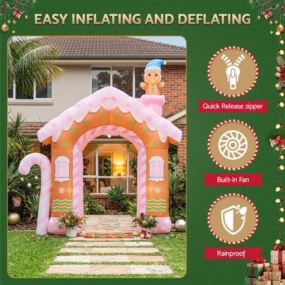 Jingle Jollys Occasions > Christmas > Outdoor Decorations & Lights Jingle Jollys Christmas Inflatable Gingerbread Man Candy 3.2M Illuminated Decorations