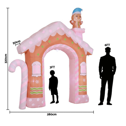 Jingle Jollys Occasions > Christmas > Outdoor Decorations & Lights Jingle Jollys Christmas Inflatable Gingerbread Man Candy 3.2M Illuminated Decorations