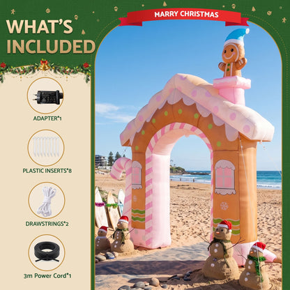 Jingle Jollys Occasions > Christmas > Outdoor Decorations & Lights Jingle Jollys Christmas Inflatable Gingerbread Man Candy 3.2M Illuminated Decorations