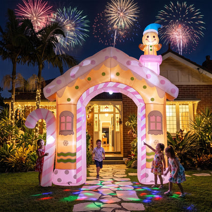 Jingle Jollys Occasions > Christmas > Outdoor Decorations & Lights Jingle Jollys Christmas Inflatable Gingerbread Man Candy 3.2M Illuminated Decorations