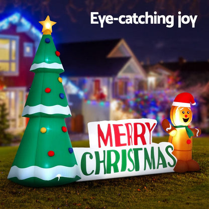 Jingle Jollys Occasions > Christmas > Outdoor Decorations & Lights Jingle Jollys Christmas Inflatable Gingerbread Man Tree LED Illuminated Decorations