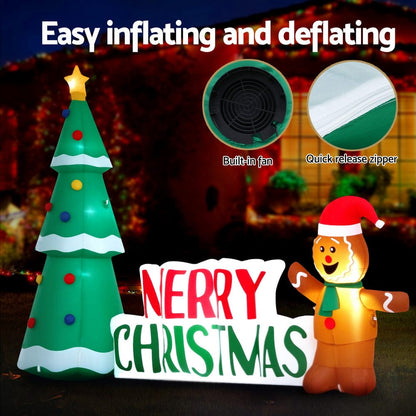 Jingle Jollys Occasions > Christmas > Outdoor Decorations & Lights Jingle Jollys Christmas Inflatable Gingerbread Man Tree LED Illuminated Decorations