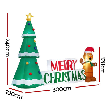 Jingle Jollys Occasions > Christmas > Outdoor Decorations & Lights Jingle Jollys Christmas Inflatable Gingerbread Man Tree LED Illuminated Decorations