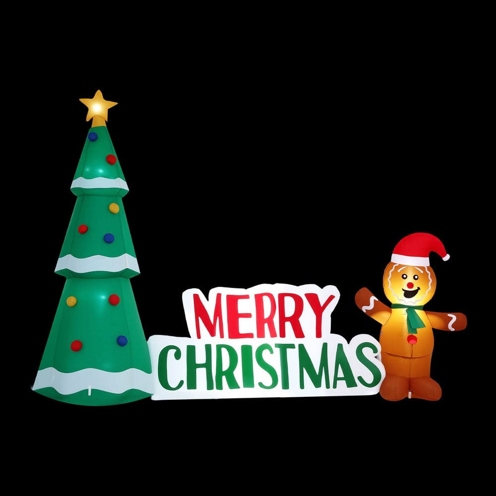 Jingle Jollys Occasions > Christmas > Outdoor Decorations & Lights Jingle Jollys Christmas Inflatable Gingerbread Man Tree LED Illuminated Decorations