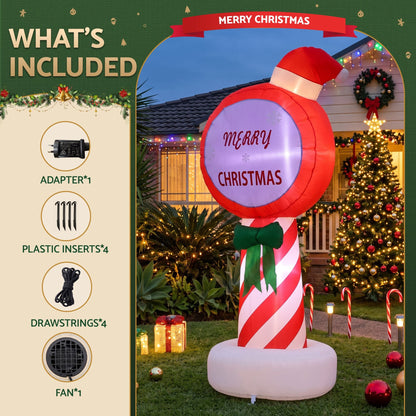 Jingle Jollys Occasions > Christmas > Outdoor Decorations & Lights Jingle Jollys Christmas Inflatable Pole 1.8M Height LED Outdoor Decorations Illuminated