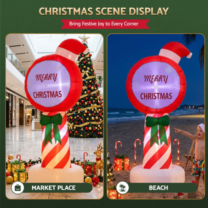 Jingle Jollys Occasions > Christmas > Outdoor Decorations & Lights Jingle Jollys Christmas Inflatable Pole 1.8M Height LED Outdoor Decorations Illuminated