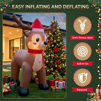 Jingle Jollys Occasions > Christmas > Outdoor Decorations & Lights Jingle Jollys Christmas Inflatable Reindeer 2.5M Illuminated Decorations