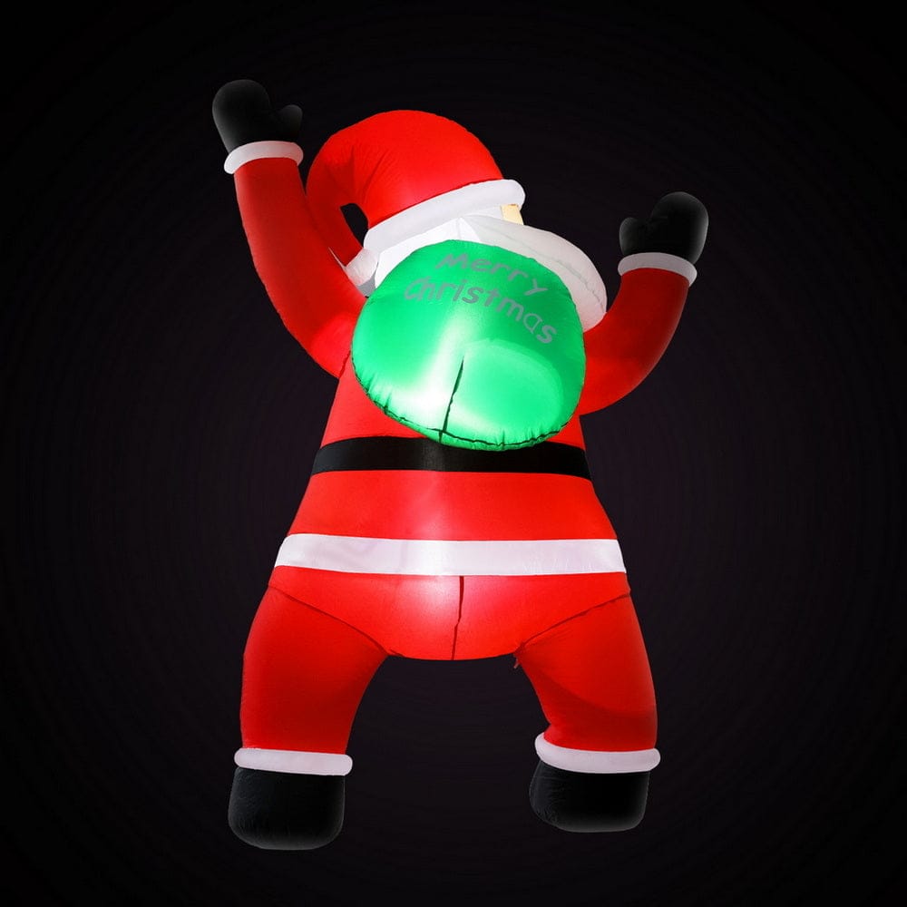 Jingle Jollys Occasions > Christmas > Outdoor Decorations & Lights Jingle Jollys Christmas Inflatable Santa Climbing LED Illuminated Decorations 1.9M