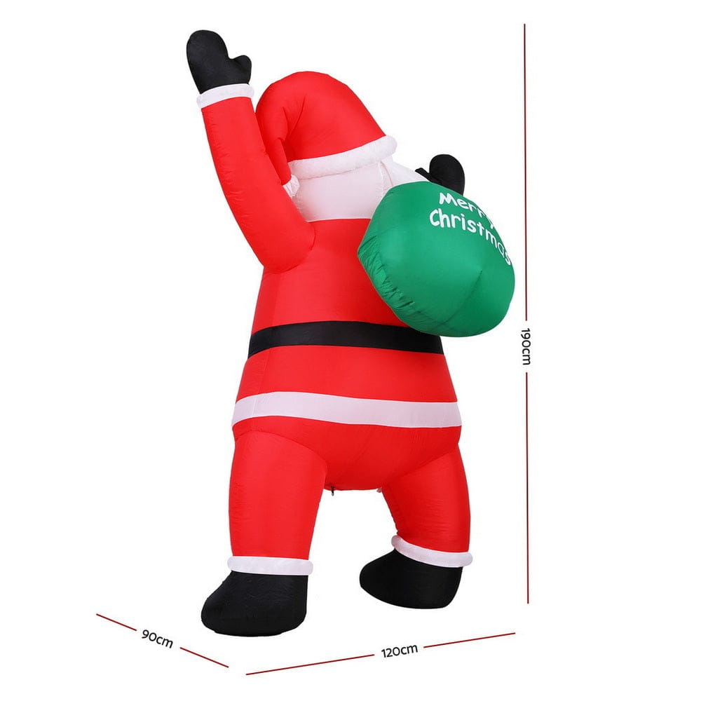 Jingle Jollys Occasions > Christmas > Outdoor Decorations & Lights Jingle Jollys Christmas Inflatable Santa Climbing LED Illuminated Decorations 1.9M