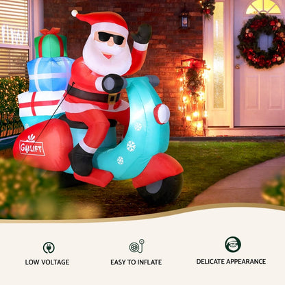 Jingle Jollys Occasions > Christmas > Outdoor Decorations & Lights Jingle Jollys Christmas Inflatable Santa Motorbike LED Illuminated Decorations