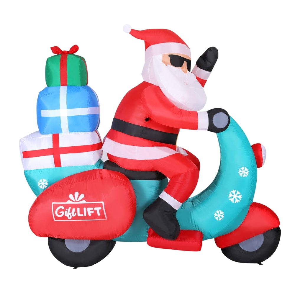 Jingle Jollys Occasions > Christmas > Outdoor Decorations & Lights Jingle Jollys Christmas Inflatable Santa Motorbike LED Illuminated Decorations