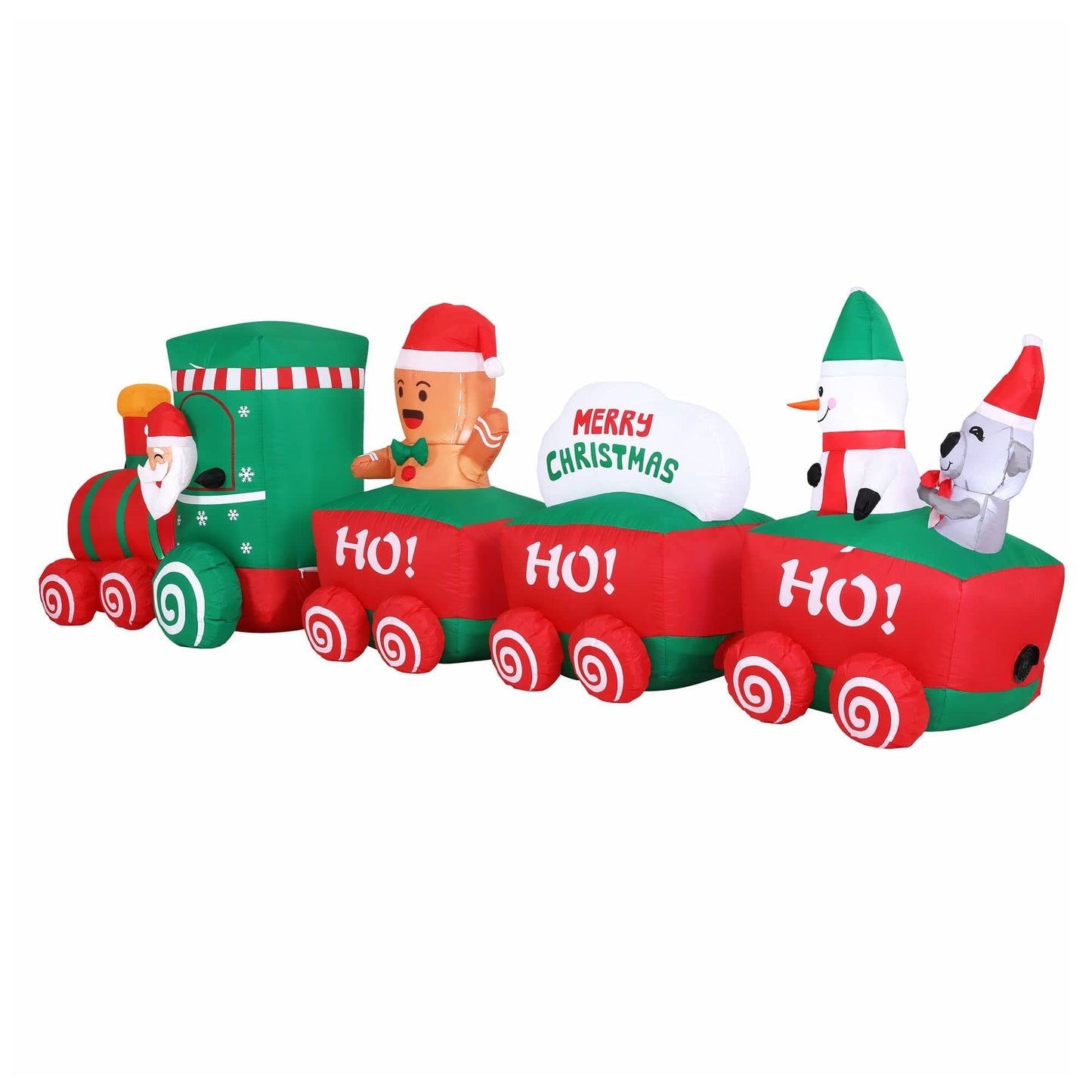 Jingle Jollys Occasions > Christmas > Outdoor Decorations & Lights Jingle Jollys Christmas Inflatable Santa Train 3.6M Length LED Decorations Illuminated