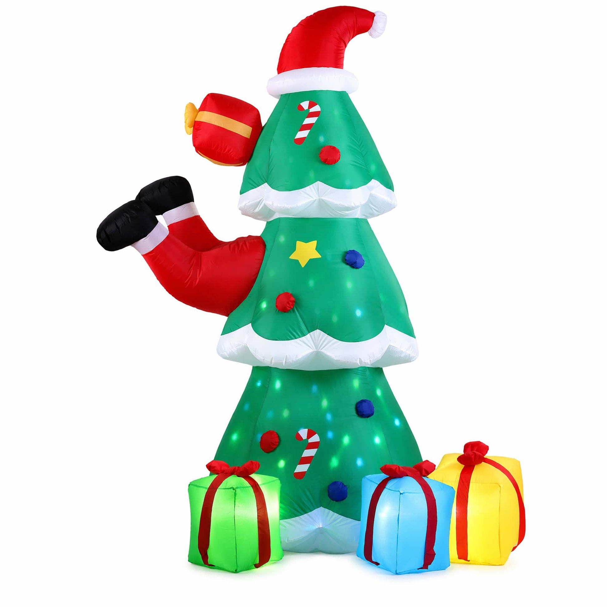 Jingle Jollys Occasions > Christmas > Outdoor Decorations & Lights Jingle Jollys Christmas Inflatable Santa Tree 2.5M Height Flashing Light Decorations Illuminated