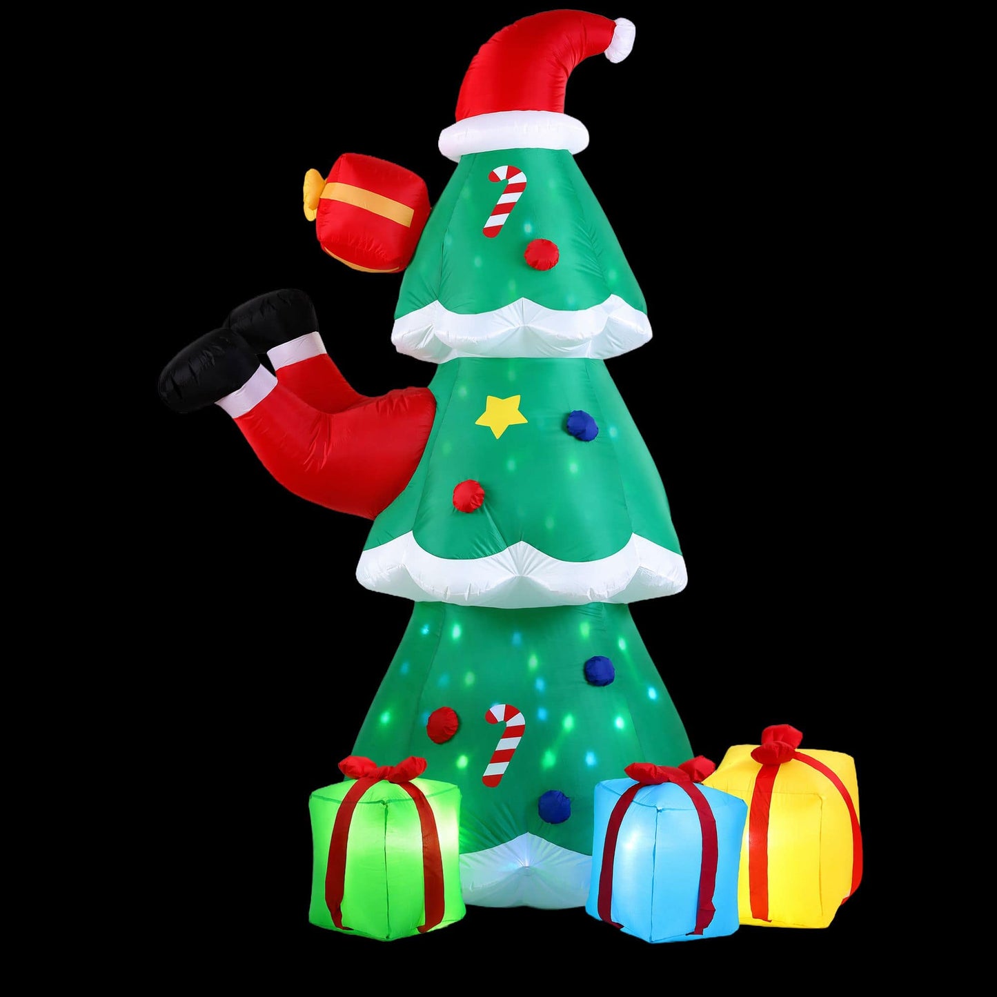 Jingle Jollys Occasions > Christmas > Outdoor Decorations & Lights Jingle Jollys Christmas Inflatable Santa Tree 2.5M Height Flashing Light Decorations Illuminated