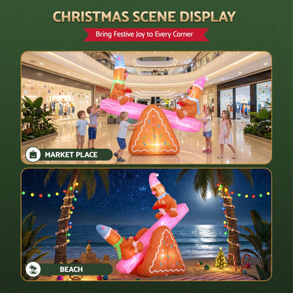 Jingle Jollys Occasions > Christmas > Outdoor Decorations & Lights Jingle Jollys Christmas Inflatable Seesaw 1.8M Height LED Outdoor Decorations Illuminated