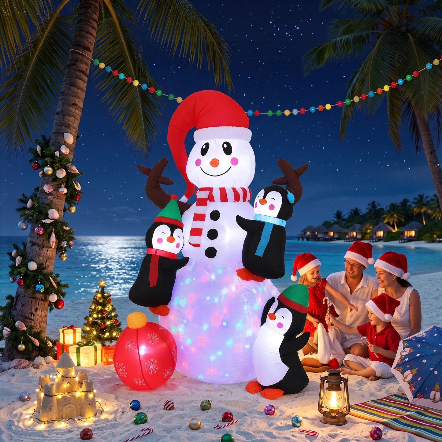 Jingle Jollys Occasions > Christmas > Outdoor Decorations & Lights Jingle Jollys Christmas Inflatable Snowman 1.8M Height LED Outdoor Decorations Illuminated