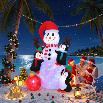Jingle Jollys Occasions > Christmas > Outdoor Decorations & Lights Jingle Jollys Christmas Inflatable Snowman 1.8M Height LED Outdoor Decorations Illuminated