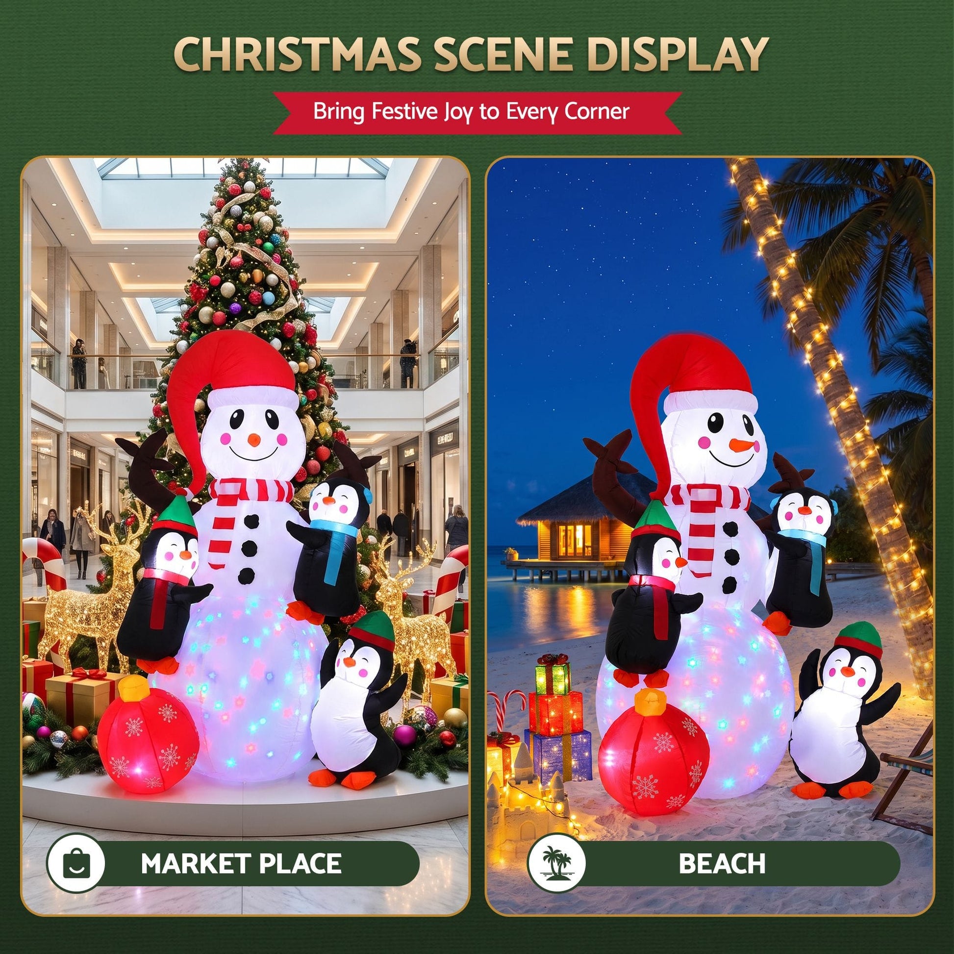 Jingle Jollys Occasions > Christmas > Outdoor Decorations & Lights Jingle Jollys Christmas Inflatable Snowman 1.8M Height LED Outdoor Decorations Illuminated