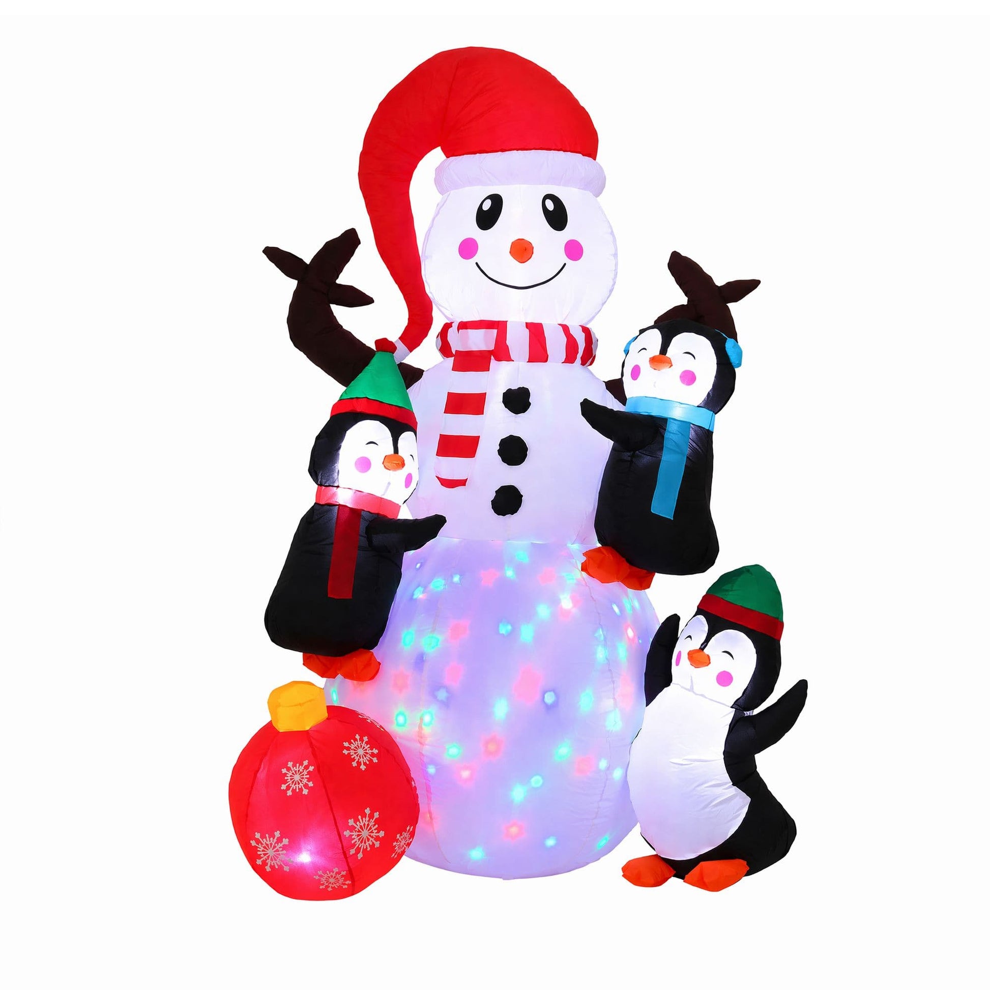 Jingle Jollys Occasions > Christmas > Outdoor Decorations & Lights Jingle Jollys Christmas Inflatable Snowman 1.8M Height LED Outdoor Decorations Illuminated
