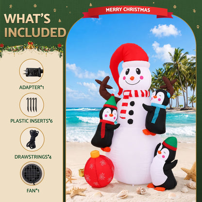 Jingle Jollys Occasions > Christmas > Outdoor Decorations & Lights Jingle Jollys Christmas Inflatable Snowman 1.8M Height LED Outdoor Decorations Illuminated