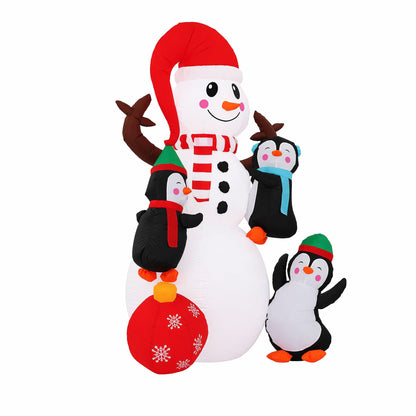 Jingle Jollys Occasions > Christmas > Outdoor Decorations & Lights Jingle Jollys Christmas Inflatable Snowman 1.8M Height LED Outdoor Decorations Warm Light